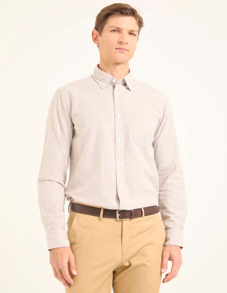 Camisa casual de algodón manga larga para hombre 1