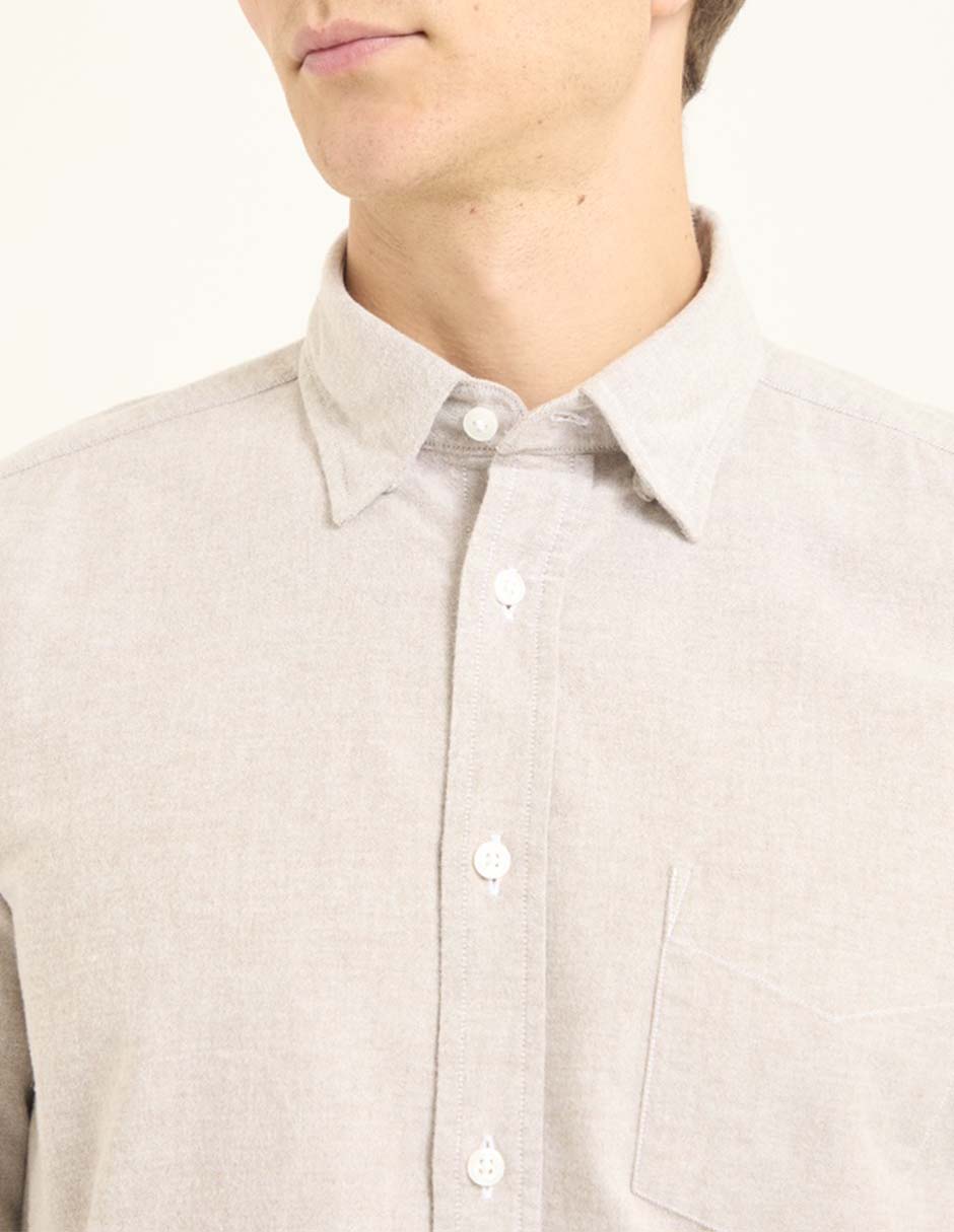Camisa casual de algodón manga larga para hombre 7