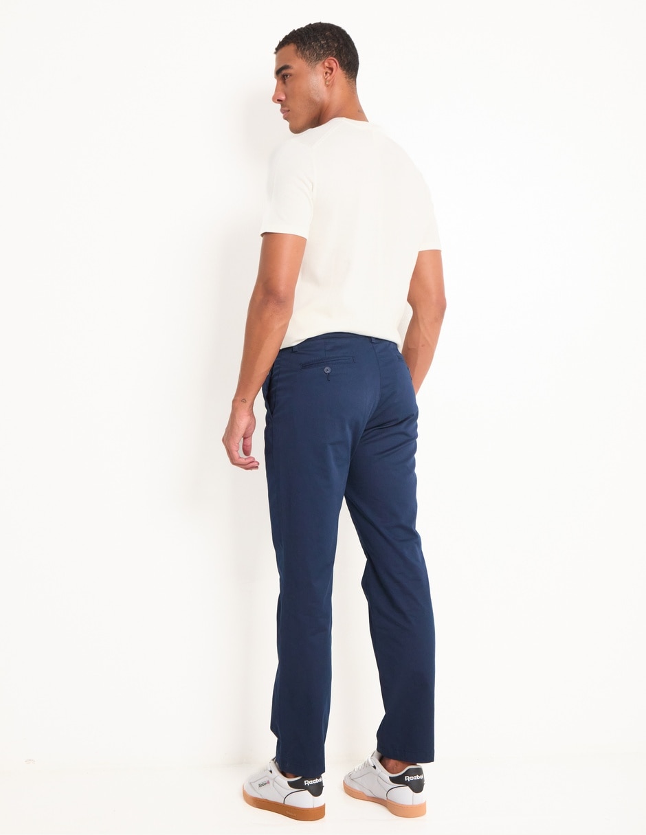 Pantalón cargo business casual chino regular de algodón para hombre 4