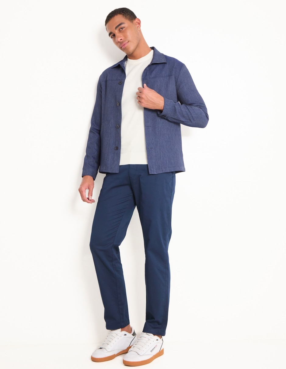 Pantalón cargo business casual chino regular de algodón para hombre 3