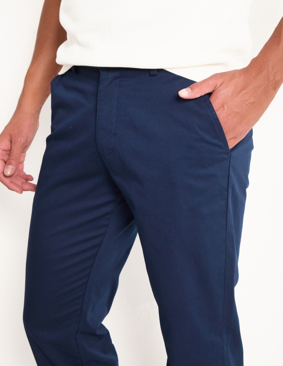 Pantalón cargo business casual chino regular de algodón para hombre 2