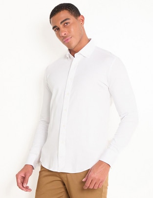 Camisa casual de algodón manga larga para hombre