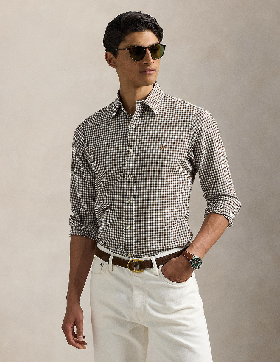 Camisa casual de algodón manga larga para hombre Camisa casual de algodón manga larga para hombre