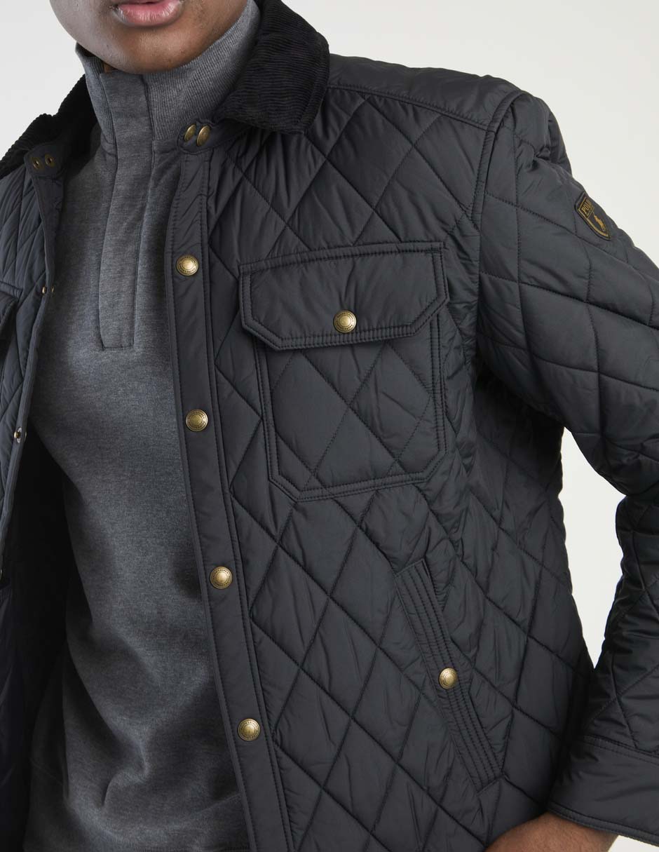 Chamarra capitonada con bolsillos para hombre