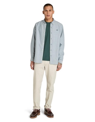 Camisa casual Timberland de algodón manga larga para hombre