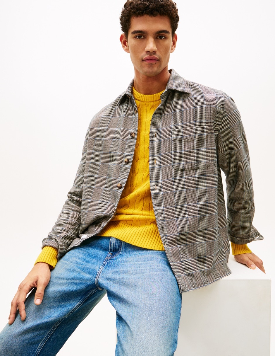Camisa casual de algodón manga larga para hombre 6
