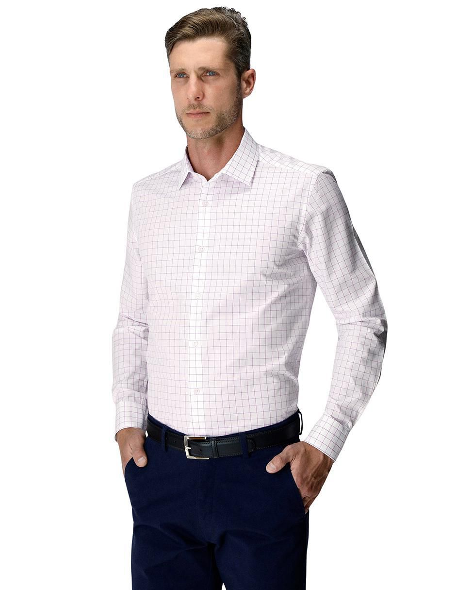 Camisa business casual de algodón manga larga para hombre 4