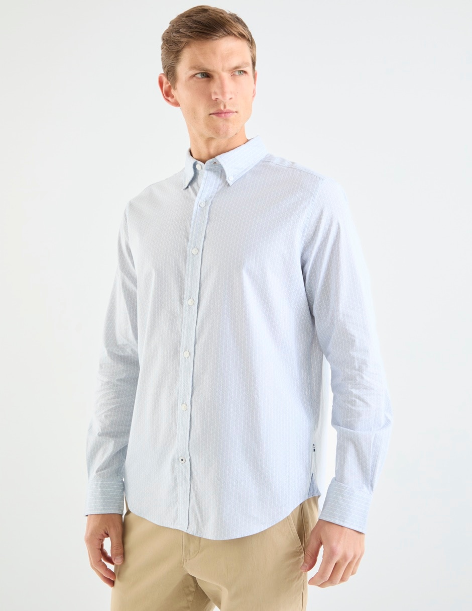 Camisa casual de algodón manga larga para hombre Camisa casual de algodón manga larga para hombre