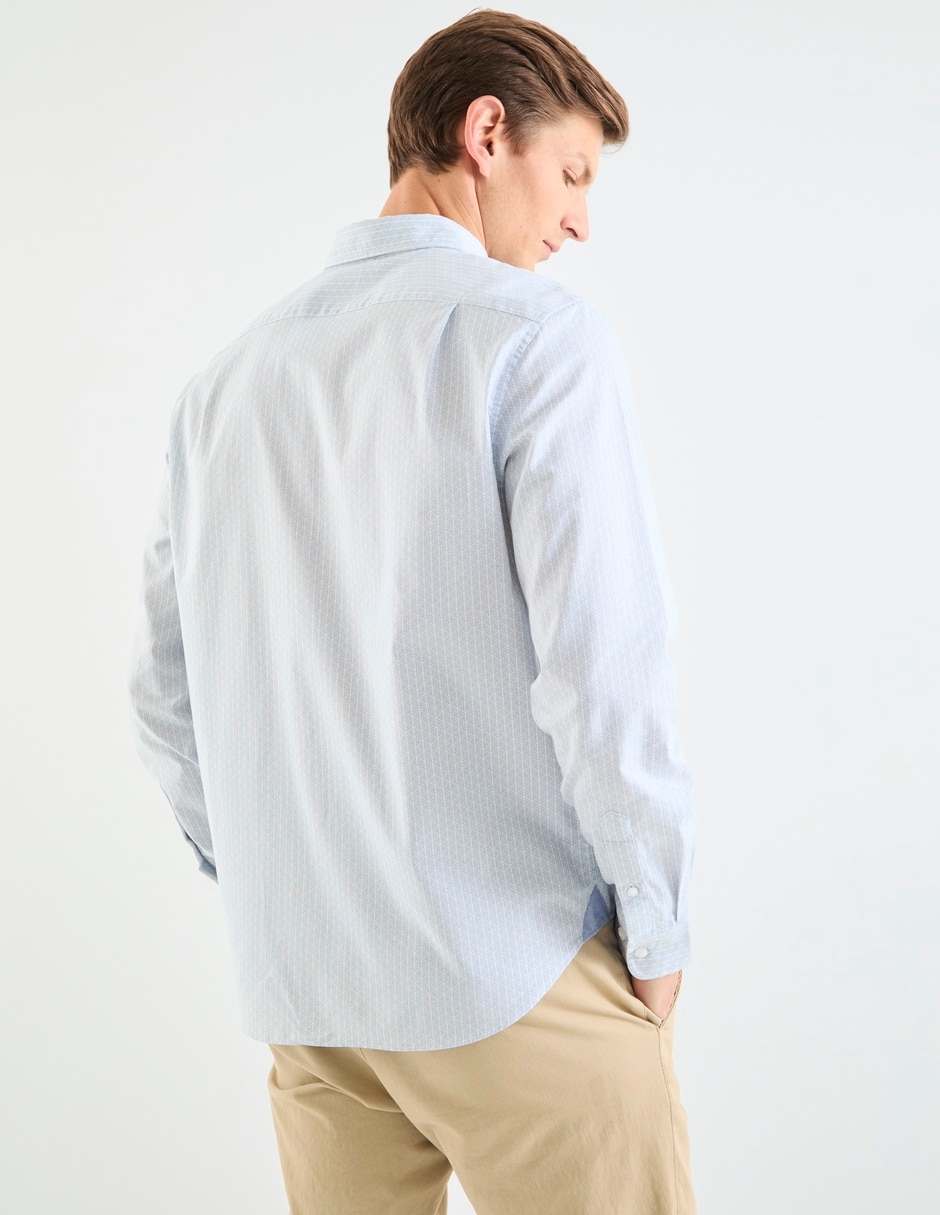 Camisa casual Nautica de algodón manga larga para hombre