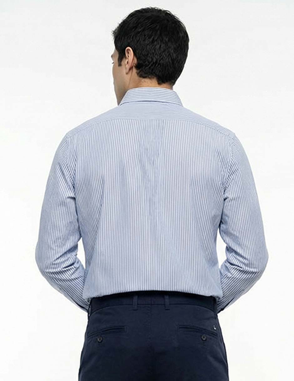 Camisa casual Nautica de algodón manga larga para hombre