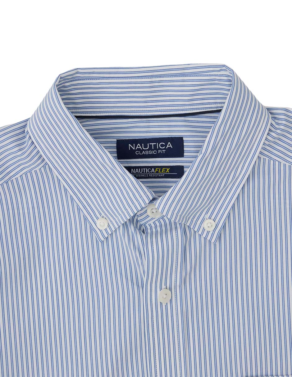 Camisa casual Nautica de algodón manga larga para hombre