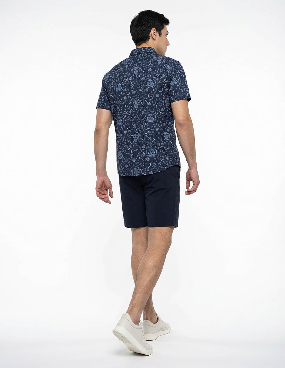 Camisa casual Nautica de algodón manga corta para hombre