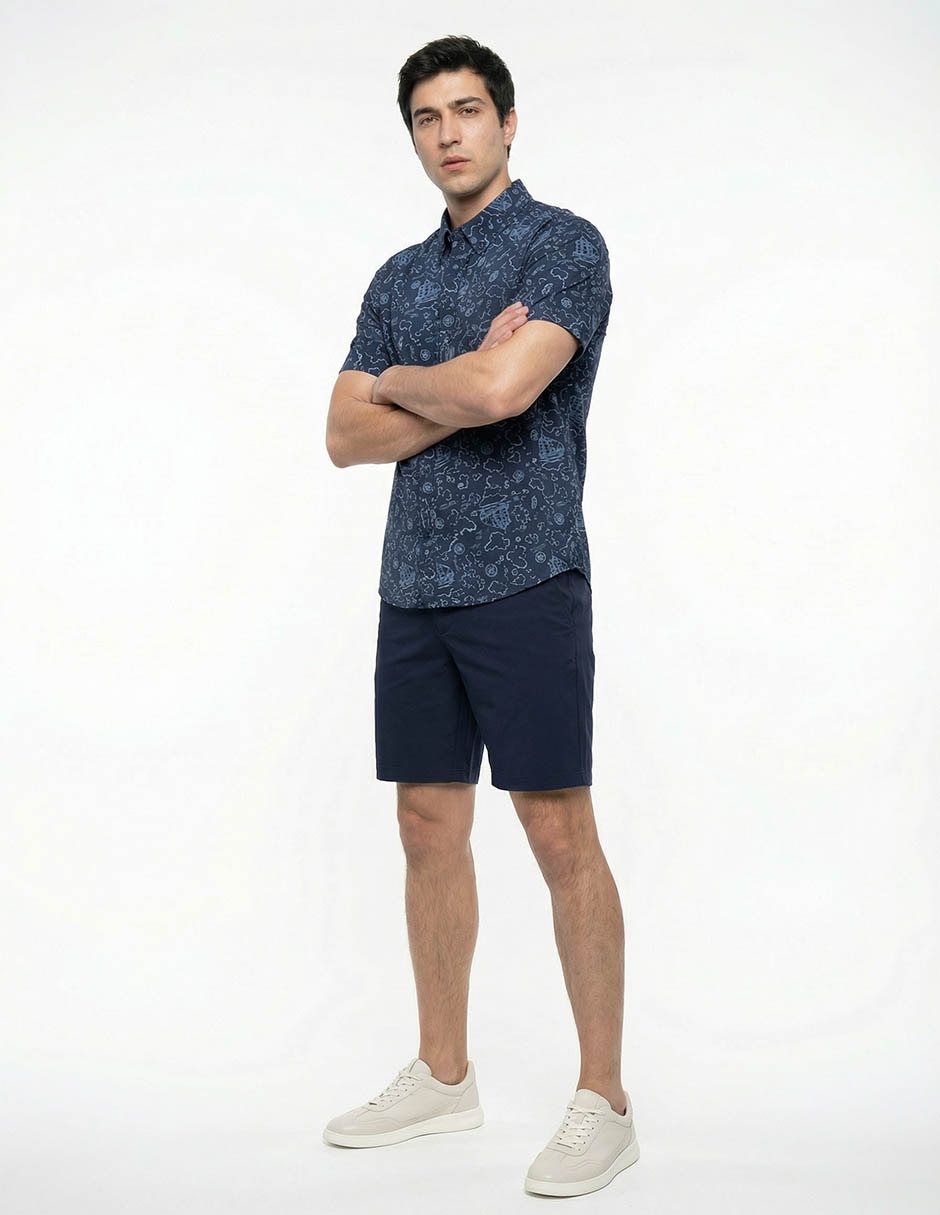 Camisa casual Nautica de algodón manga corta para hombre