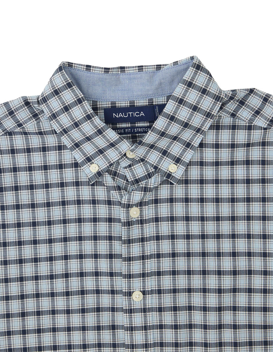 Camisa casual Nautica de algodón manga larga para hombre