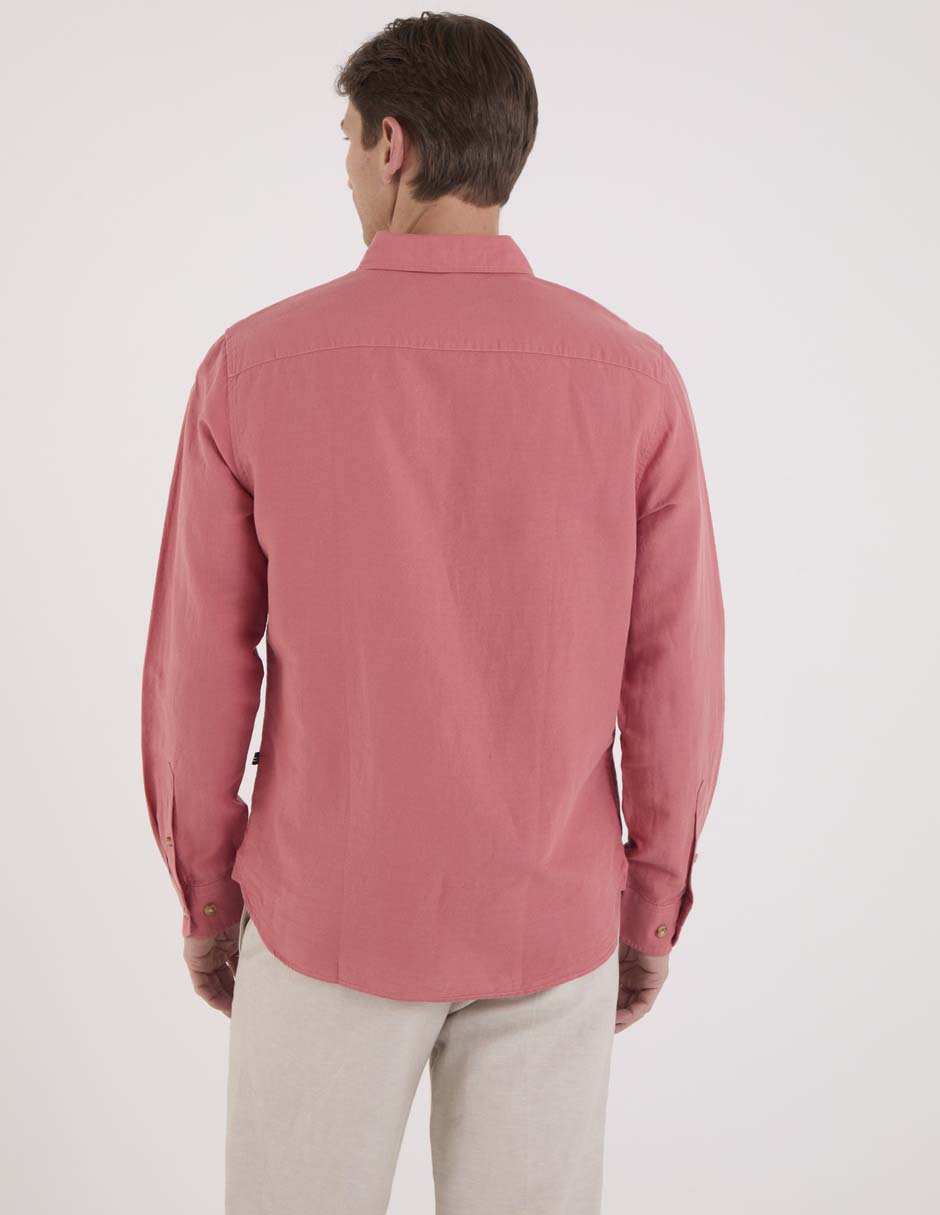 Camisa casual Nautica de algodón manga larga para hombre