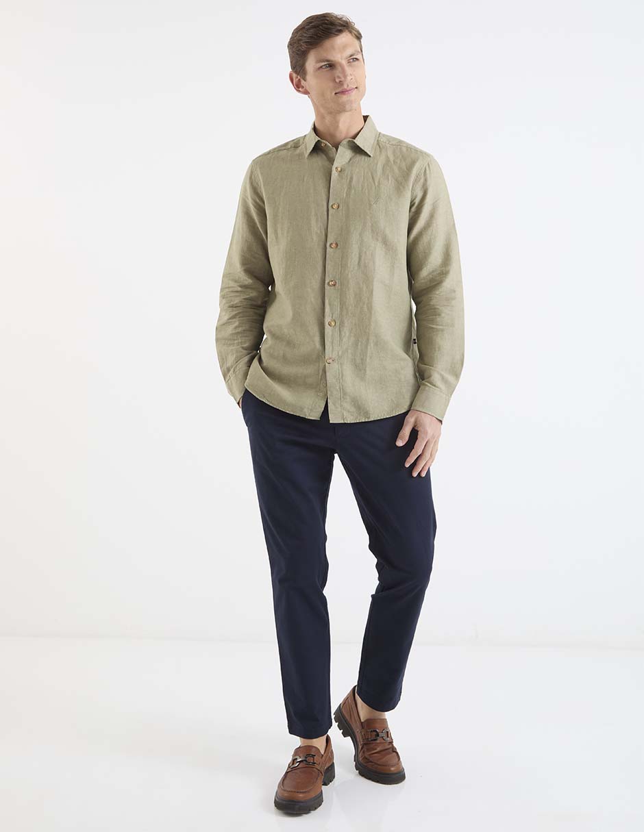 Camisa casual de algodón manga larga para hombre 3