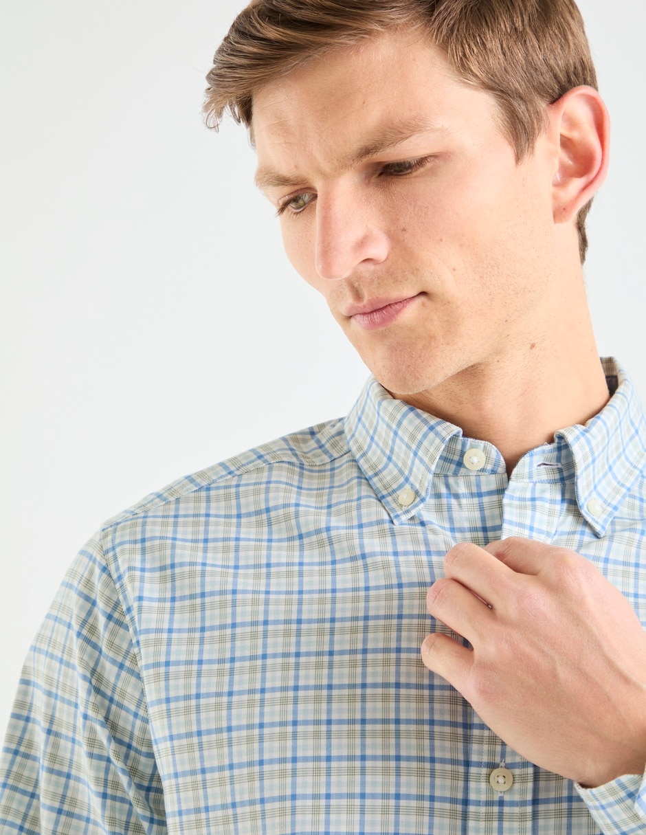 Camisa casual de algodón manga larga para hombre 4