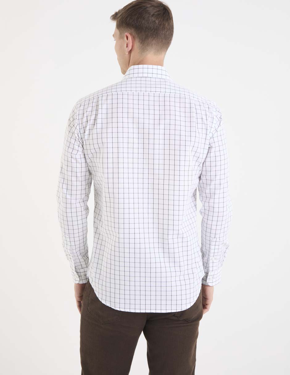 Camisa formal de algodón manga larga para hombre 4