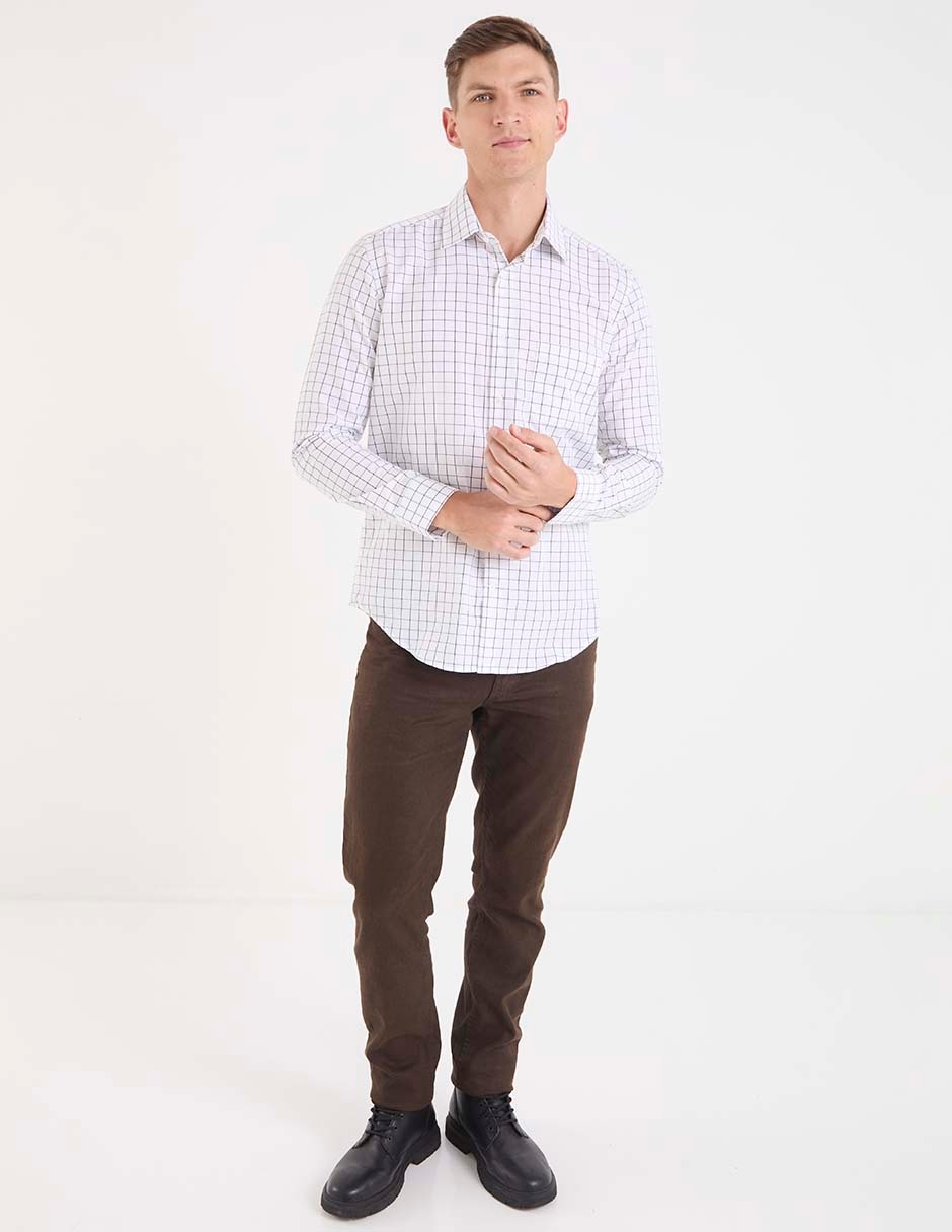 Camisa formal de algodón manga larga para hombre 3
