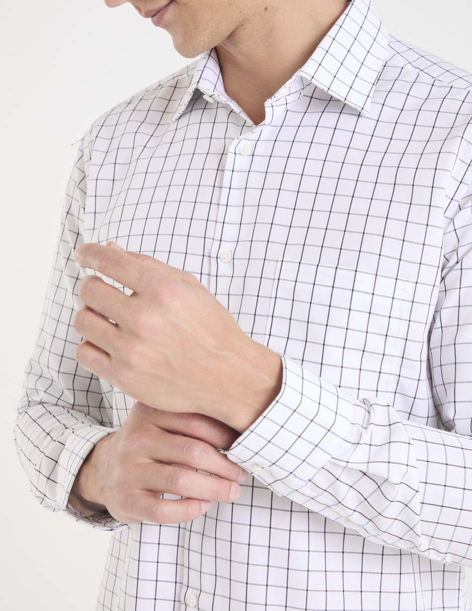 Camisa formal de algodón manga larga para hombre 2