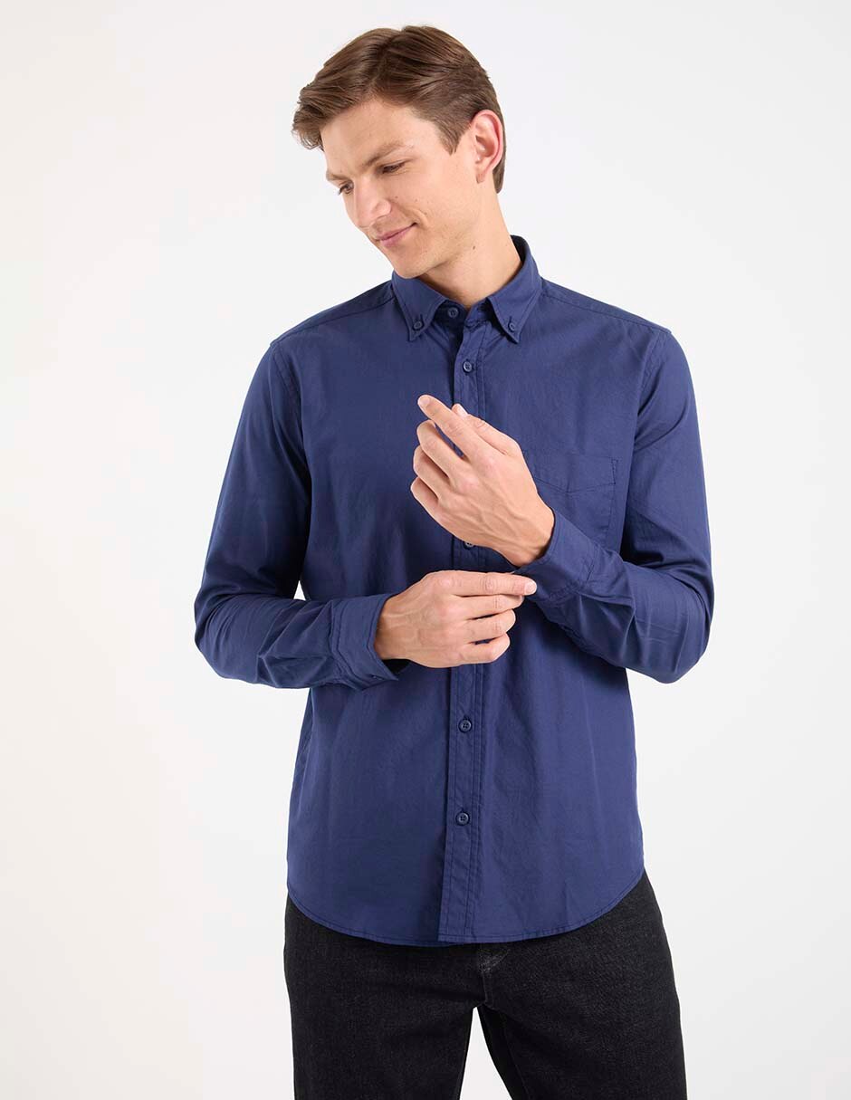 Camisa casual Scappino de algodón manga larga para hombre