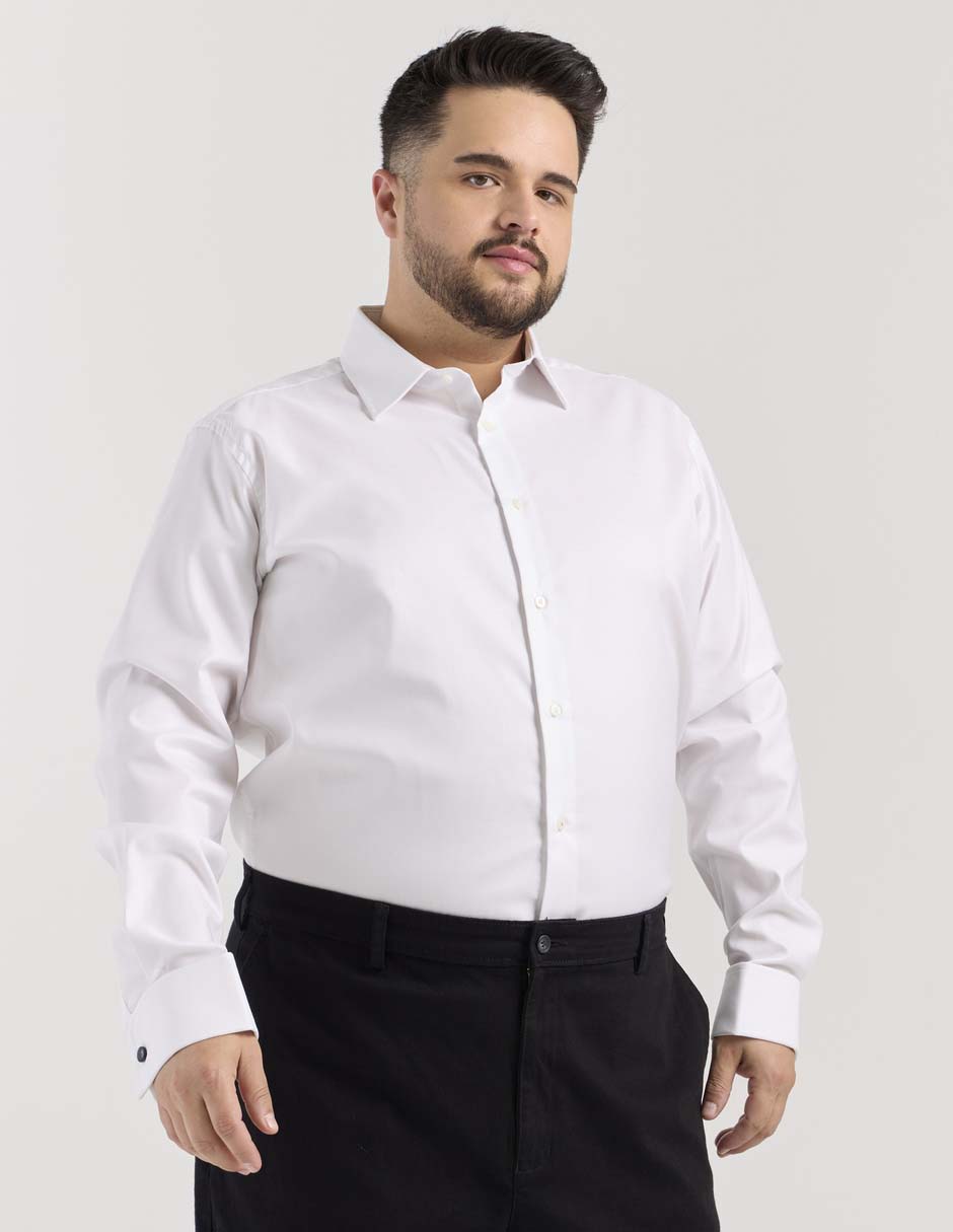 Camisa de vestir de algodón manga larga para hombre 1
