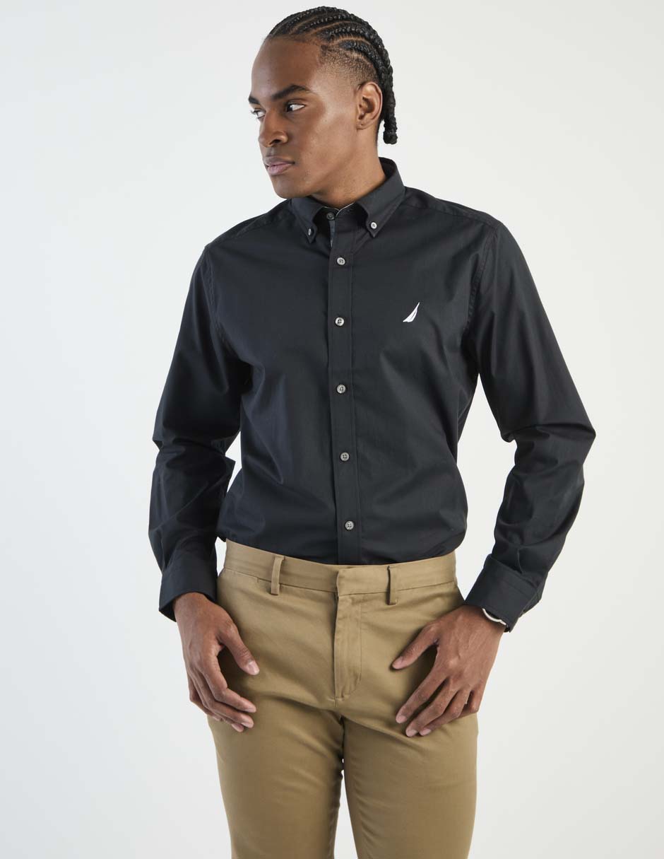 Camisa casual de algodón manga larga para hombre