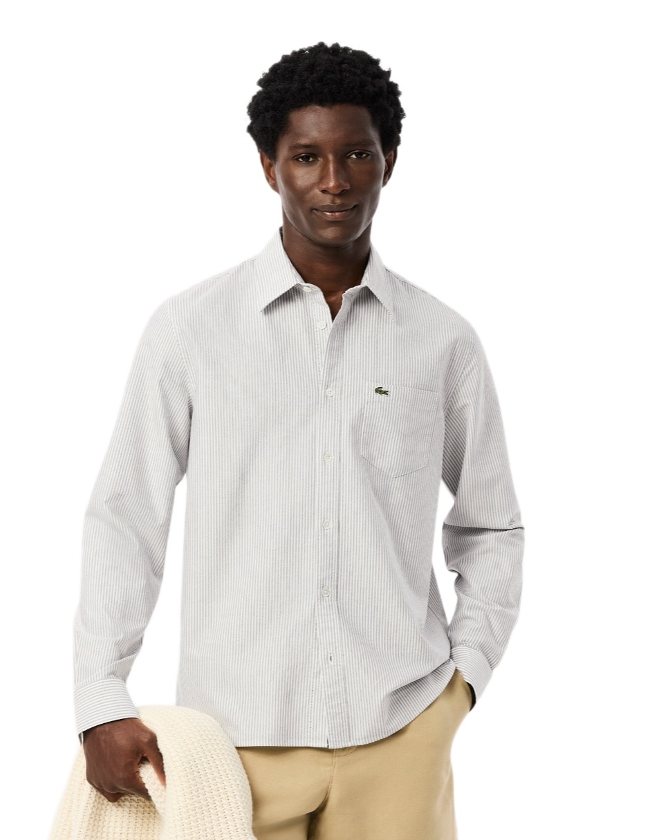 Camisa casual de algodón manga larga para hombre