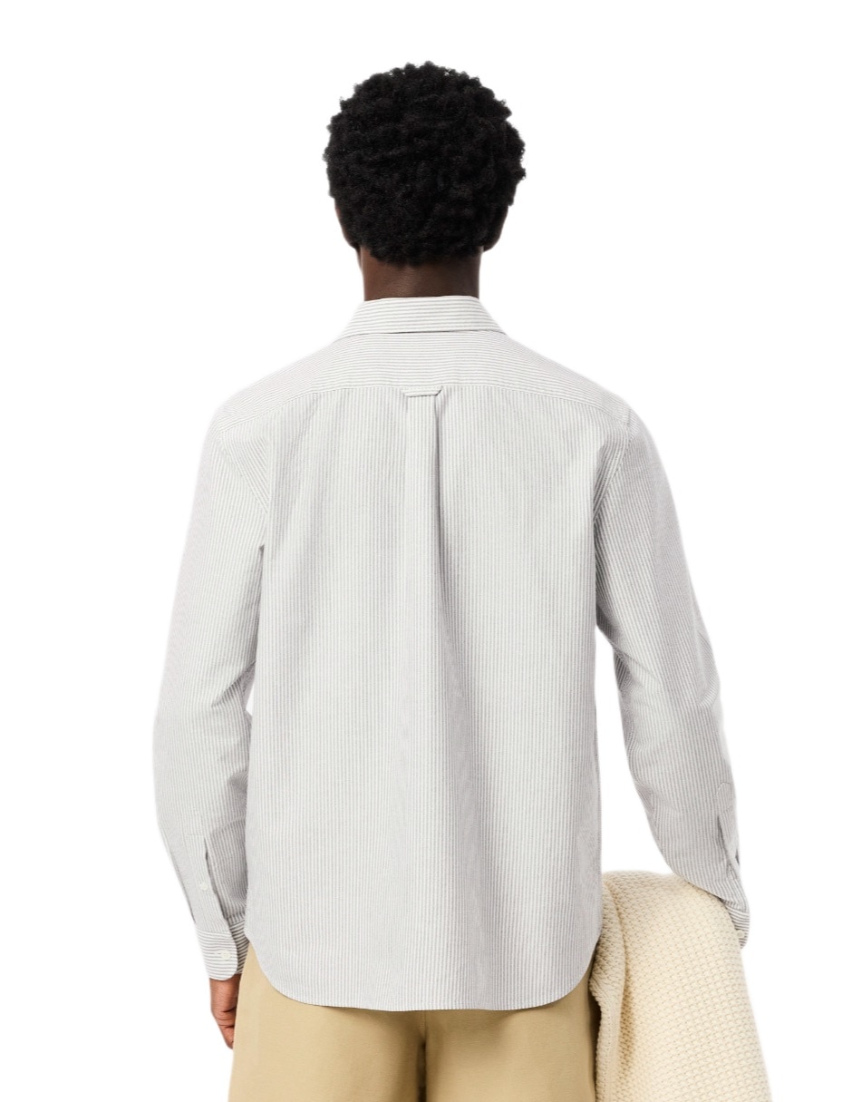 Camisa casual Lacoste de algodón manga larga para hombre
