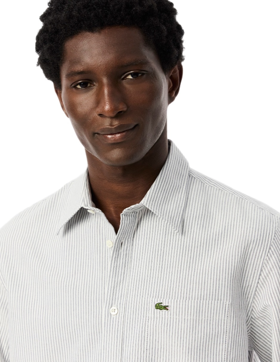 Camisa casual Lacoste de algodón manga larga para hombre