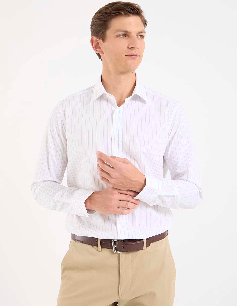 Camisa de vestir de algodón manga larga para hombre 1
