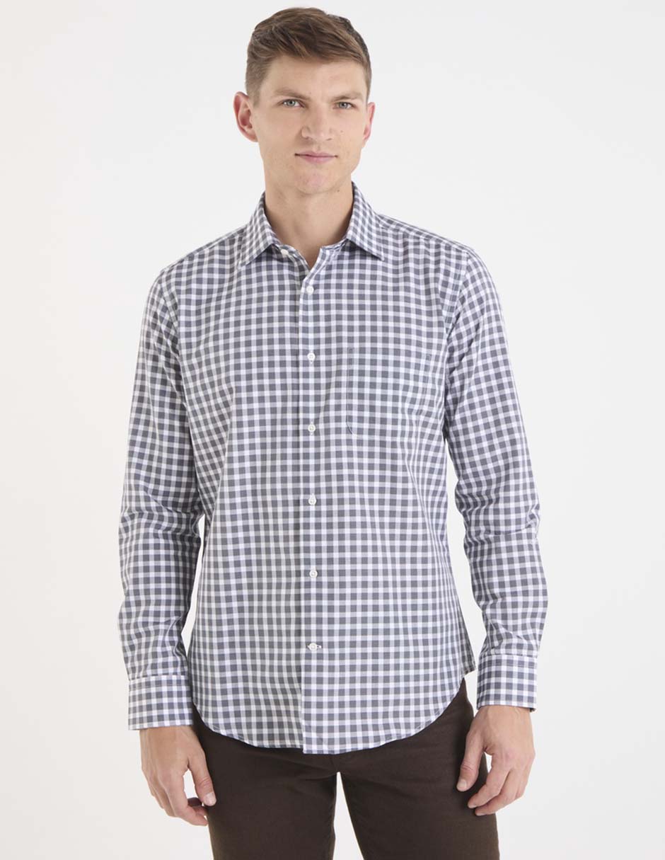 "camisa/sobrecamisa" formal "de" (si aplica) algodón "manga" larga "para hombre" 1