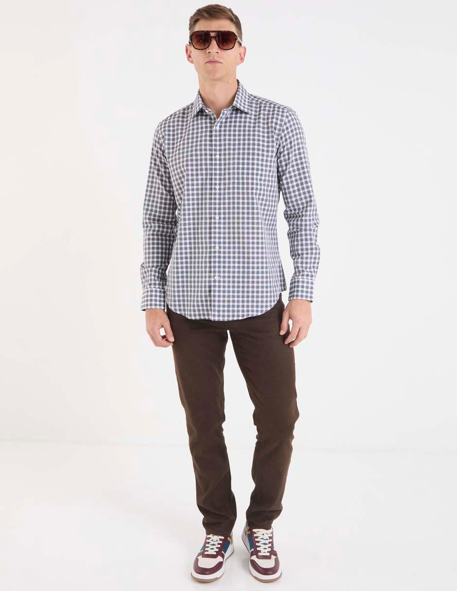 "camisa/sobrecamisa" formal "de" (si aplica) algodón "manga" larga "para hombre" 6