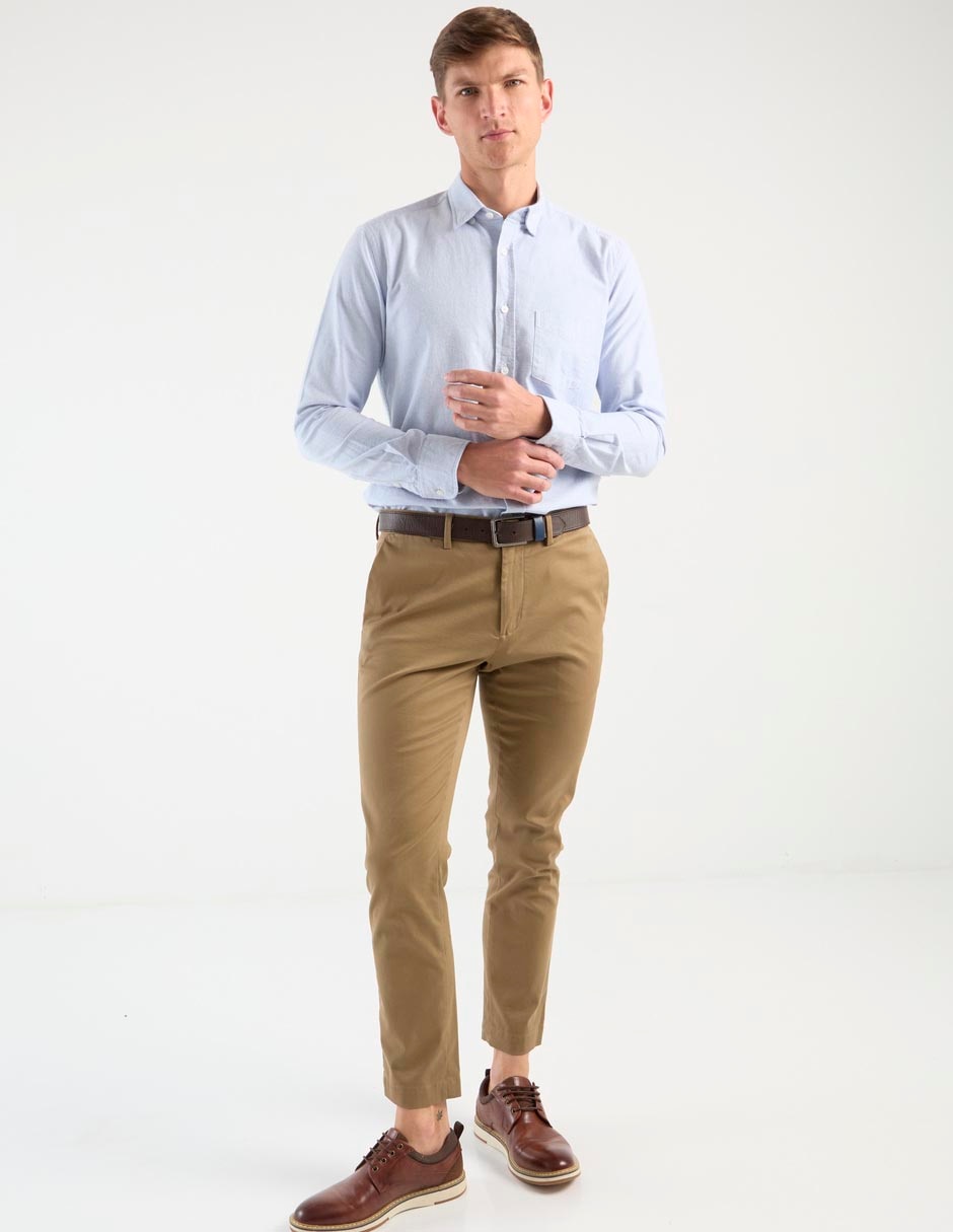 Camisa casual Scappino de algodón manga larga para hombre