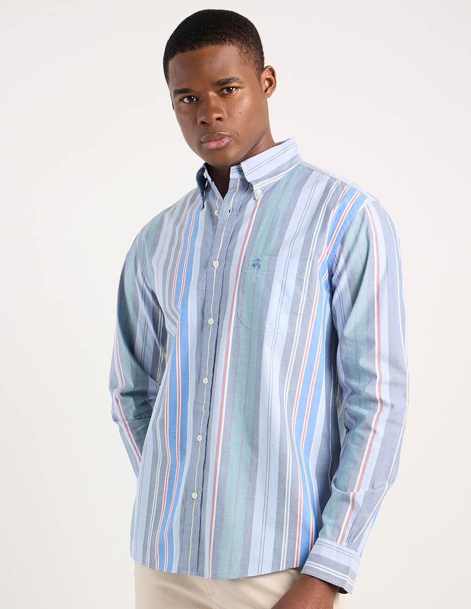 Camisa casual de algodón manga larga para hombre 7