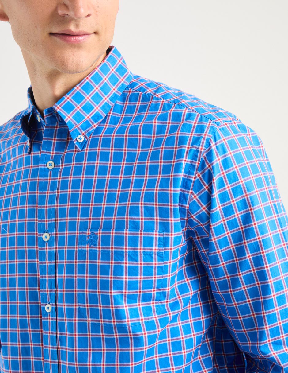 Camisa casual de algodón manga larga para hombre 7