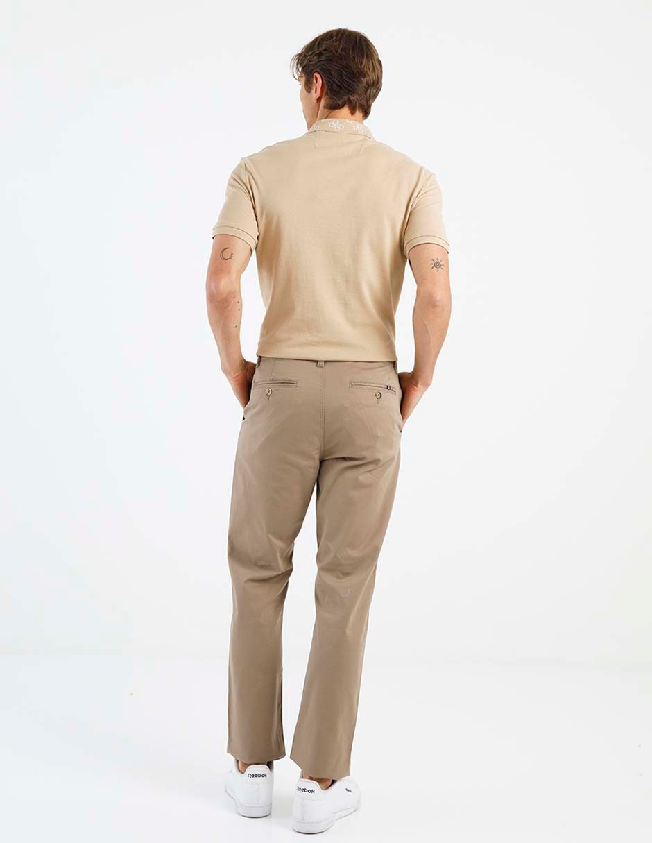 Pantalón chino regular de algodón para hombre 4