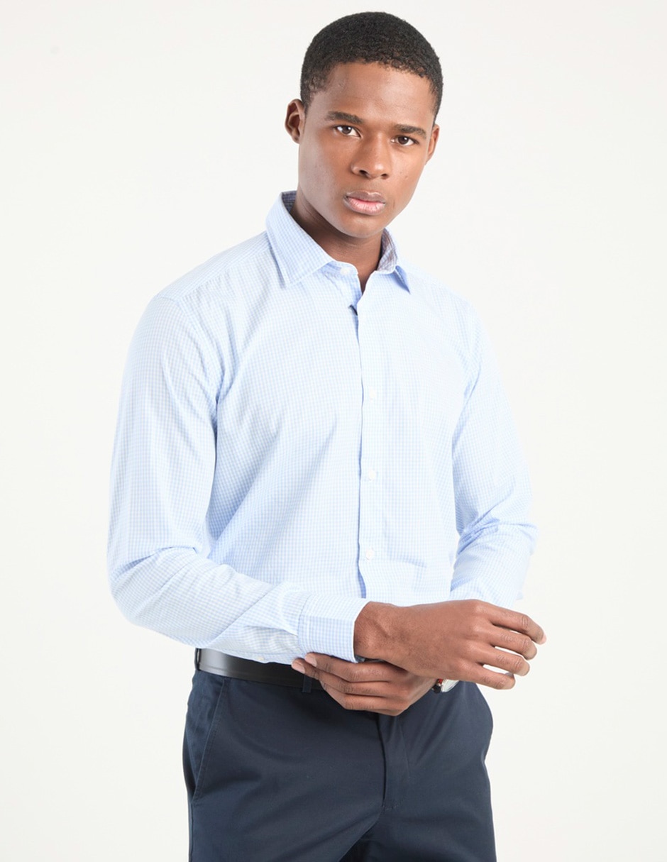 Camisa casual de algodón manga larga para hombre Camisa casual de algodón manga larga para hombre