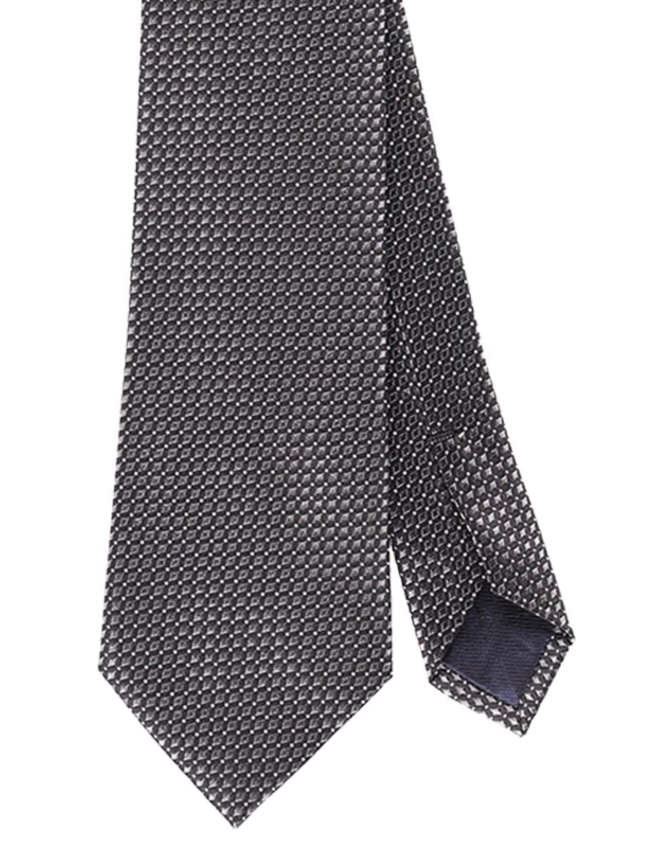 Corbata regular de seda estampado rombos para hombre