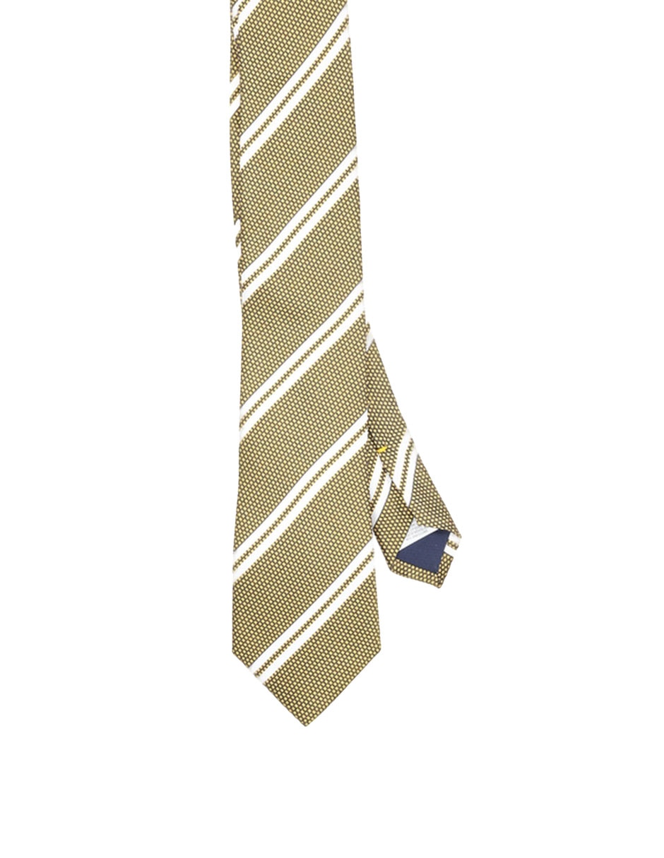 Corbata regular de seda estampado a rayas para hombre