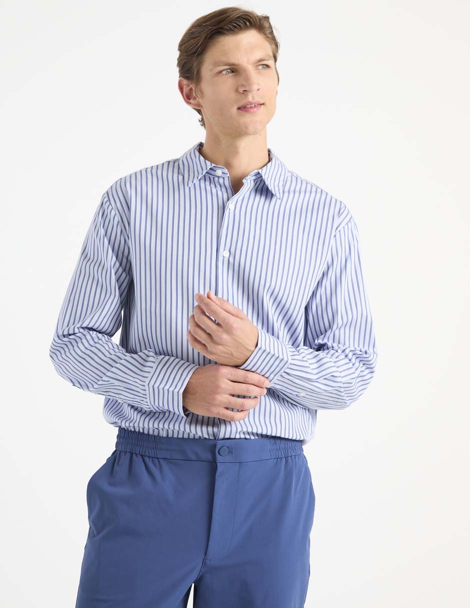 Camisa casual de algodón manga larga para hombre Camisa casual de algodón manga larga para hombre