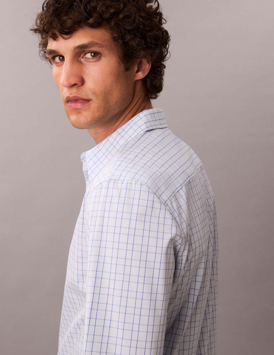 Camisa casual Calvin Klein de algodón manga larga para hombre 3