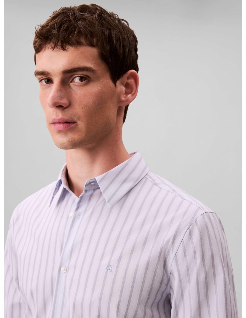 Camisa casual Calvin Klein de algodón manga larga para hombre
