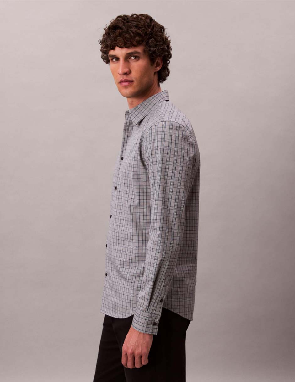 Camisa casual de algodón manga larga para hombre 7