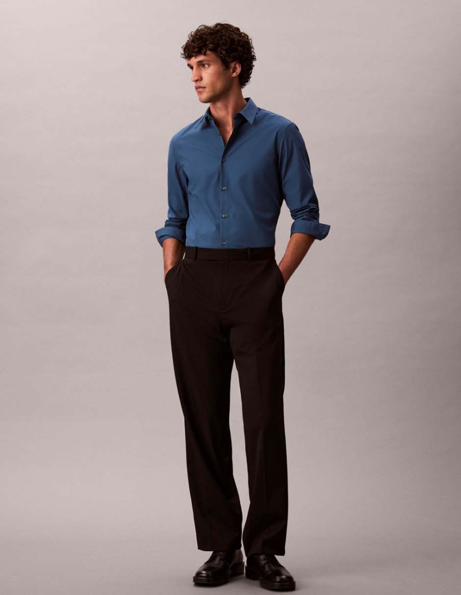 Camisa casual Calvin Klein de algodón manga larga para hombre