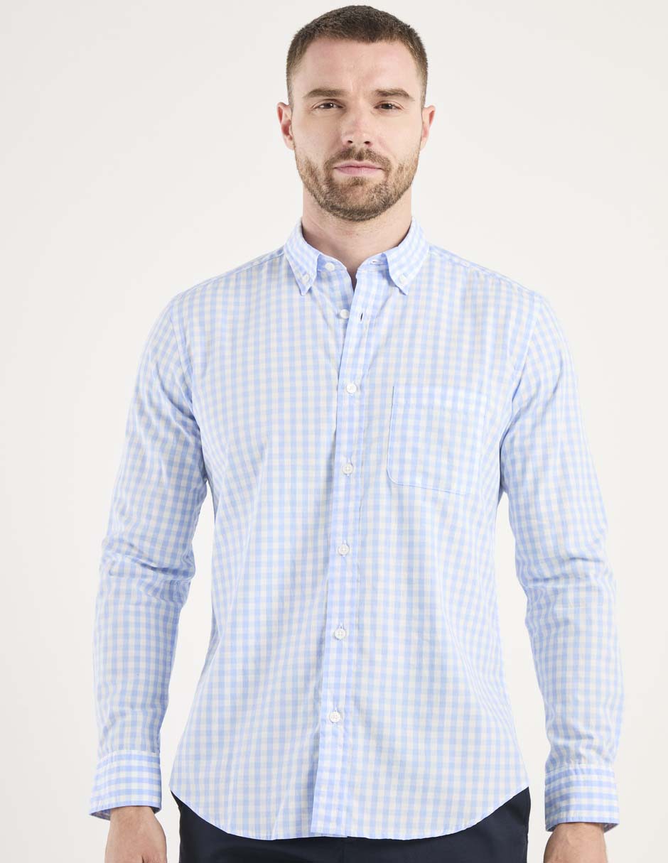 Camisa casual de algodón manga larga para hombre 1