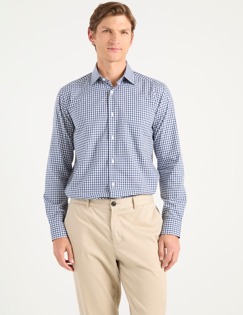 Camisa casual de algodón manga larga para hombre 1