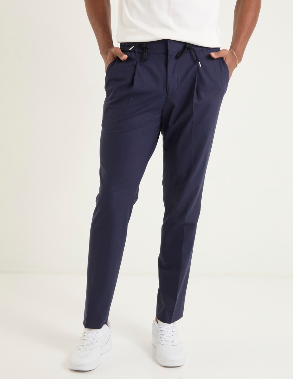 Pantalón técnico slim de lana para hombre