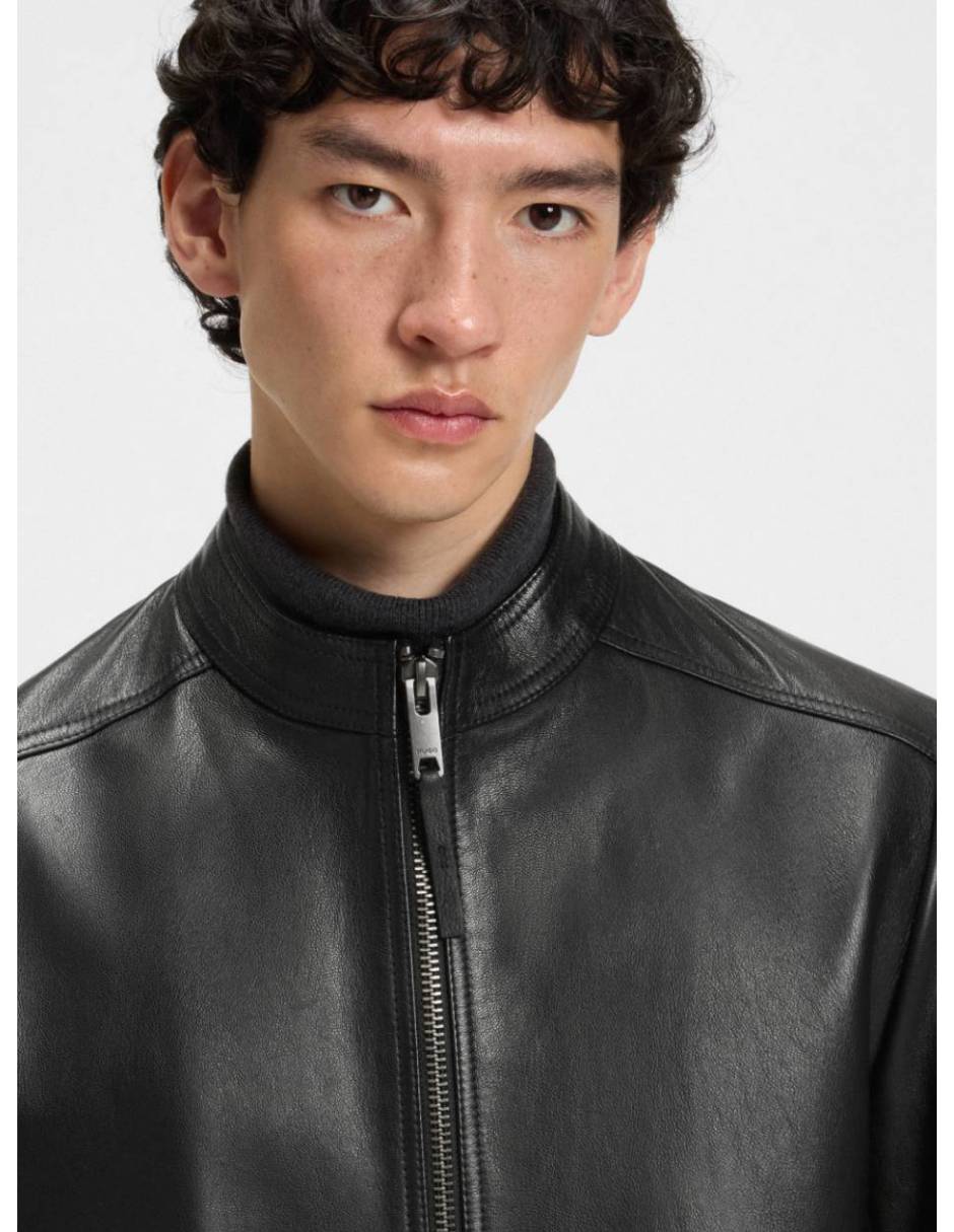 Chamarra para motociclista de piel para hombre 4
