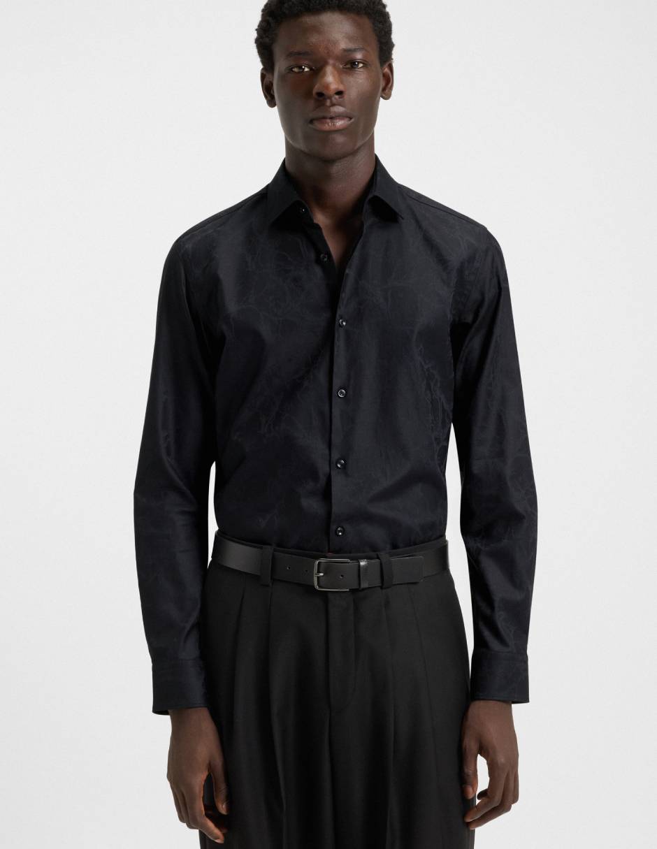 Camisa casual Hugo de algodón manga larga para hombre
